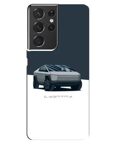 Чохол для Samsung Galaxy S21 ultra з картинкою «Сріблястий Cybertruck Tesla»
