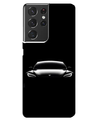 Чохол для Samsung Galaxy S21 ultra з картинкою «Фари Tesla Night»