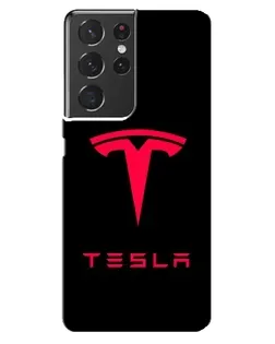 Чохол для Samsung Galaxy S21 ultra з картинкою «Tesla Red Logo»