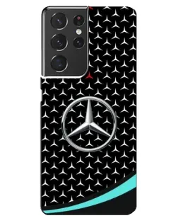 Чехол для Samsung Galaxy S21 ultra с картинкой «Mercedes — бирюзовый акцент»