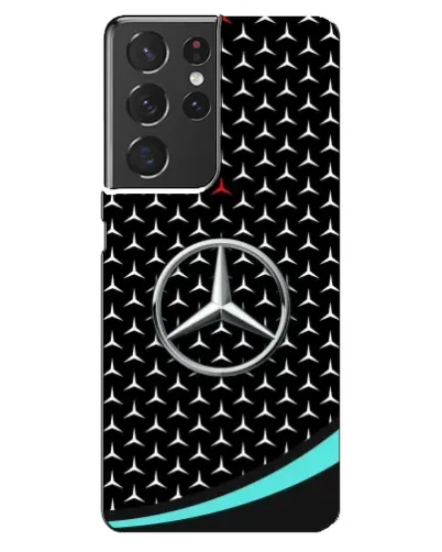 Чехол для Samsung Galaxy S21 ultra с картинкой «Mercedes — бирюзовый акцент»