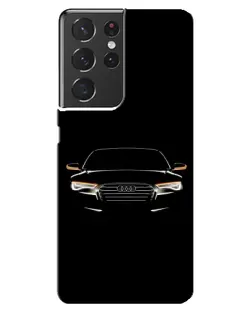 Чехол для Samsung Galaxy S21 ultra с картинкой «Audi — ночной контур»