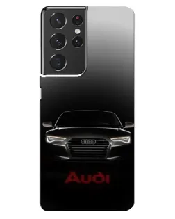 Чехол для Samsung Galaxy S21 ultra с картинкой «Audi — градиентный контур»