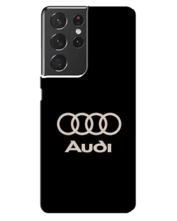 Чехол для Samsung Galaxy S21 ultra с картинкой «Audi — золотой логотип»