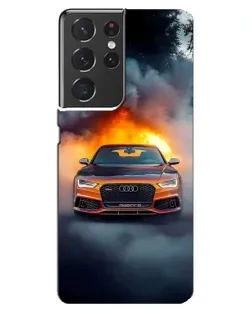 Чехол для Samsung Galaxy S21 ultra с картинкой «Audi в огненном дыму»