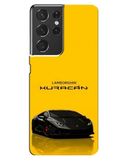 Чохол для Samsung Galaxy S21 ultra з картинкою «Lamborghini Huracan чорний»