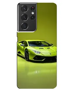 Чохол для Samsung Galaxy S21 ultra з картинкою «Салатовий Lamborghini Huracan»