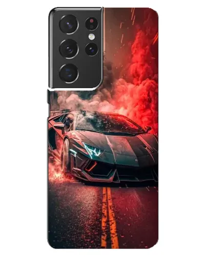 Чохол для Samsung Galaxy S21 ultra з картинкою «Lamborghini червоний дим»