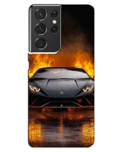 Чохол для Samsung Galaxy S21 ultra з картинкою «Lamborghini у вогні»
