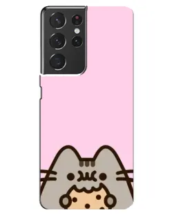 Чохол для Samsung Galaxy S21 ultra з картинкою «Pusheen та печиво» Чохол для Samsung Galaxy S21 ultra з картинкою «Pusheen та печиво»