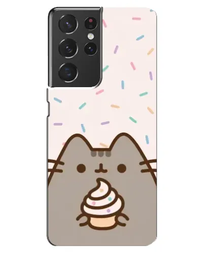 Чехол для Samsung Galaxy S21 ultra с картинкой «Пушин с кексом»