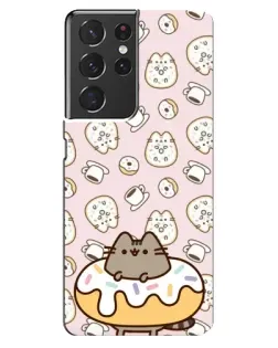 Чехол для Samsung Galaxy S21 ultra с картинкой «Пушин на пончике»