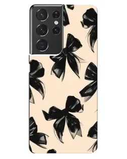 Чохол для Samsung Galaxy S21 ultra з картинкою «Патерн чорні банти»