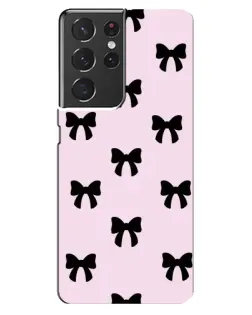 Чохол для Samsung Galaxy S21 ultra з картинкою «Чорні банти Coquette»