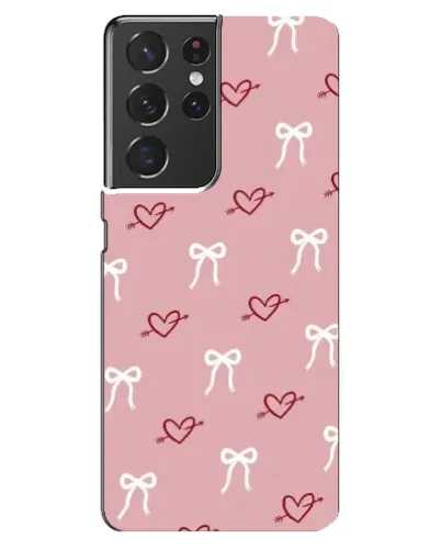 Чохол для Samsung Galaxy S21 ultra з картинкою «Серця та банти» Чохол для Samsung Galaxy S21 ultra з картинкою «Серця та банти»