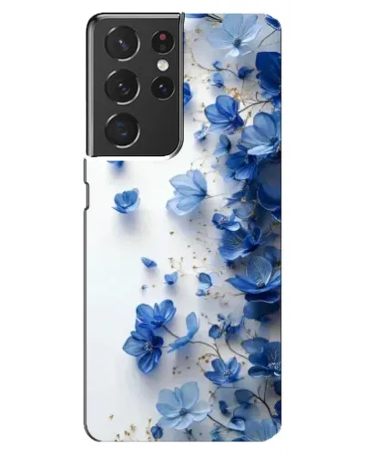 Чехол для Samsung Galaxy S21 ultra с картинкой «Голубой цветочный каскад» Чехол для Samsung Galaxy S21 ultra с картинкой «Голубой цветочный каскад»