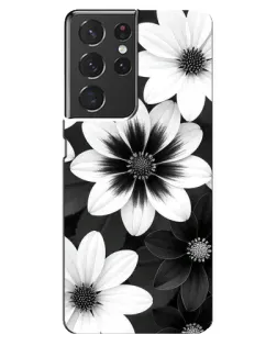 Чехол для Samsung Galaxy S21 ultra с картинкой «Монохромные астры» Чехол для Samsung Galaxy S21 ultra с картинкой «Монохромные астры»