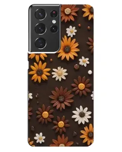Чехол для Samsung Galaxy S21 ultra с картинкой «Узор из маленьких подсолнухов» Чехол для Samsung Galaxy S21 ultra с картинкой «Узор из маленьких подсолнухов»