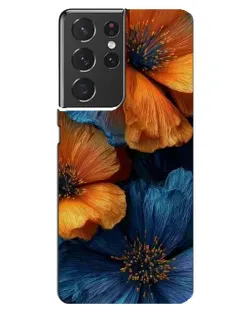 Чехол для Samsung Galaxy S21 ultra с картинкой «Яркая сине-оранжевая флора» Чехол для Samsung Galaxy S21 ultra с картинкой «Яркая сине-оранжевая флора»