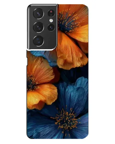 Чехол для Samsung Galaxy S21 ultra с картинкой «Яркая сине-оранжевая флора» Чехол для Samsung Galaxy S21 ultra с картинкой «Яркая сине-оранжевая флора»