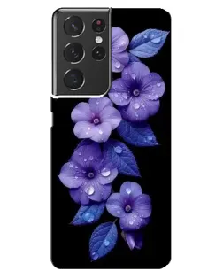 Чохол для Samsung Galaxy S21 ultra з картинкою «Фіолетові квіти з росою» Чохол для Samsung Galaxy S21 ultra з картинкою «Фіолетові квіти з росою»