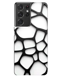 Чохол для Samsung Galaxy S21 ultra з картинкою «Біла об'ємна сітка» Чохол для Samsung Galaxy S21 ultra з картинкою «Біла об'ємна сітка»