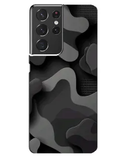 Чохол для Samsung Galaxy S21 ultra з картинкою «Темний абстрактний камуфляж»