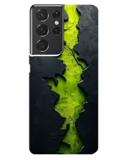 Чохол для Samsung Galaxy S21 ultra з картинкою «Салатовий розлом скелі»