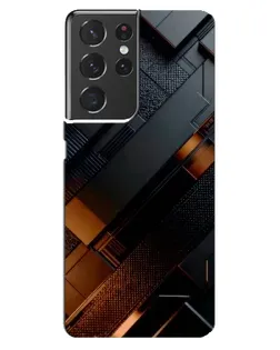Чехол для Samsung Galaxy S21 ultra с картинкой «Черные геометрические блоки»