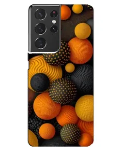 Чехол для Samsung Galaxy S21 ultra с картинкой «Объемные оранжевые сферы»