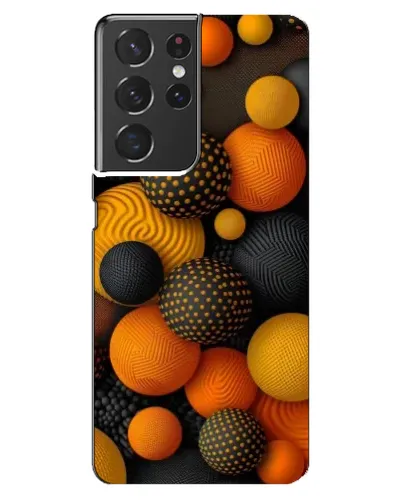 Чехол для Samsung Galaxy S21 ultra с картинкой «Объемные оранжевые сферы»