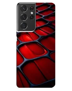 Чехол для Samsung Galaxy S21 ultra с картинкой «Красная глянцевая сетка»