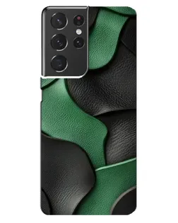 Чехол для Samsung Galaxy S21 ultra с картинкой «Зеленые кожаные волны»