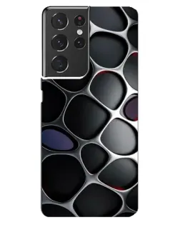 Чехол для Samsung Galaxy S21 ultra с картинкой «Объемная темная решетка»