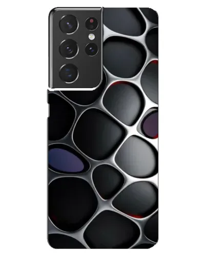 Чехол для Samsung Galaxy S21 ultra с картинкой «Объемная темная решетка»