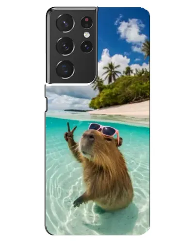 Чехол для Samsung Galaxy S21 ultra с картинкой «Капибара на море»