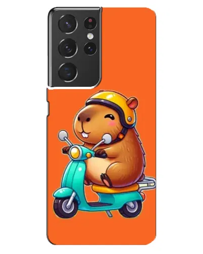Чехол для Samsung Galaxy S21 ultra с картинкой «Капибара на скутере»