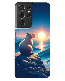 Чехол для Samsung Galaxy S21 ultra с картинкой «Закат солнца с капибарой» Чехол для Samsung Galaxy S21 ultra с картинкой «Закат солнца с капибарой»