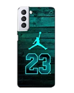 Чехол для Samsung Galaxy S21 с картинкой «Jordan Cyan 23»