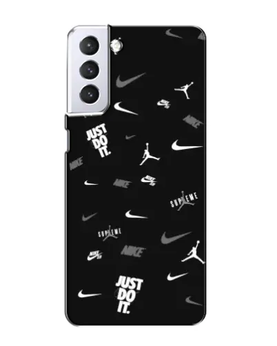 Чехол для Samsung Galaxy S21 с картинкой «Nike Black Pattern» Чехол для Samsung Galaxy S21 с картинкой «Nike Black Pattern»