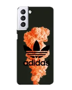 Чехол для Samsung Galaxy S21 с картинкой «Оранжевый дым Adidas»