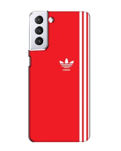 Чехол для Samsung Galaxy S21 с картинкой «Красный минимализм Adidas»