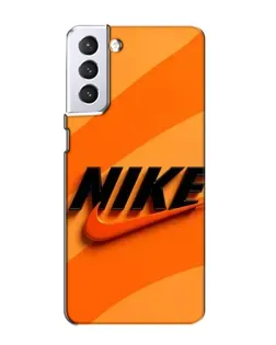 Чехол для Samsung Galaxy S21 с картинкой «Оранжевый драйв Nike»