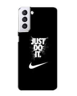 Чехол для Samsung Galaxy S21 с картинкой «Текстовый принт Nike»