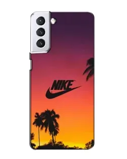 Чехол для Samsung Galaxy S21 с картинкой «Nike на закате солнца»