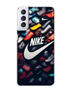 Чехол для Samsung Galaxy S21 с картинкой «Коллекция кроссовок Nike»