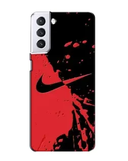 Чохол для Samsung Galaxy S21 з картинкою «Червоні бризки Nike»