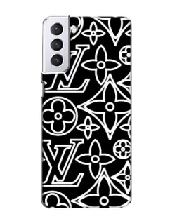 Чехол для Samsung Galaxy S21 с картинкой «Черно-белый узор LV»