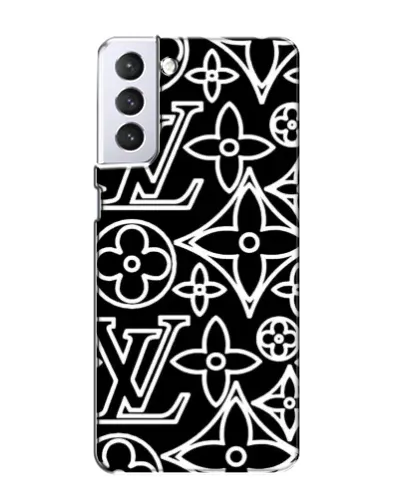 Чехол для Samsung Galaxy S21 с картинкой «Черно-белый узор LV»