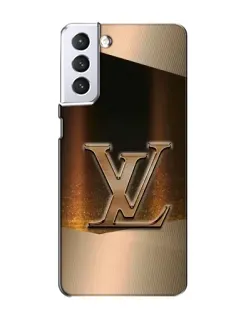 Чехол для Samsung Galaxy S21 с картинкой «LV — золотое сияние»
